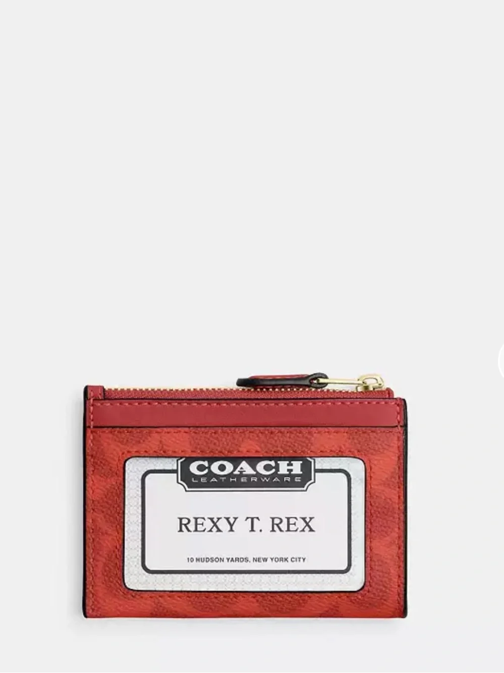 NWT Coach! Mini Skinny ID Case in Signature Canvas Crimson Red ♥️